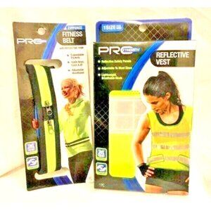 Reflective Vest and Zippered Reflective Fitness Belt Safe Jogging Riding Walking